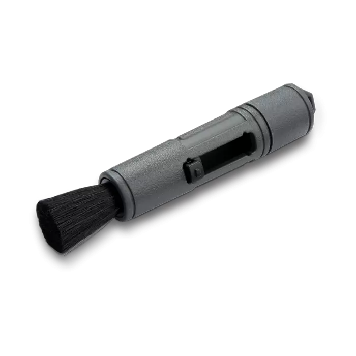 Burris retractable soft brush removes dust and debris from optic products